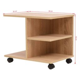 Berkfield Home Rolling Shelf 50x35x42 cm Oak in Brown - Size: 50 x 35 x 42 cm - thumbnail 6