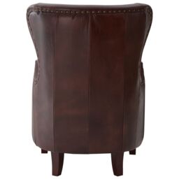 Orsina Dark Coffee Leather Armchair, Accent Chair, Leather Upholstered Lounge Chair, Wingback Ocassional Chair in Brown - thumbnail 5