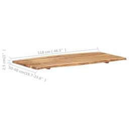 Berkfield Home Table Top Solid Acacia Wood 118x(50-60)x2.5 cm in Brown - thumbnail 4
