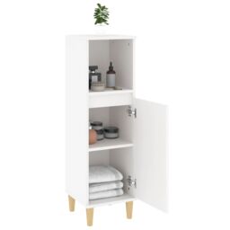 Berkfield Home Bathroom Cabinet White 30x30x100 cm Engineered Wood - Size: 30 x 30 x 100 cm - thumbnail 4