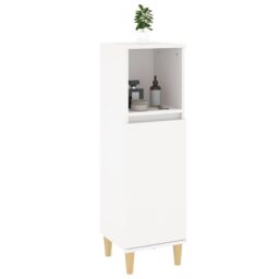 Berkfield Home Bathroom Cabinet White 30x30x100 cm Engineered Wood - Size: 30 x 30 x 100 cm - thumbnail 5