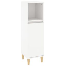 Berkfield Home Bathroom Cabinet White 30x30x100 cm Engineered Wood - Size: 30 x 30 x 100 cm - thumbnail 2