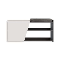 Decortie Fiona' Shoe Bench with Storage Unit 104.6cm in White - Size: 1 Pack - thumbnail 2
