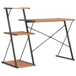 Berkfield Home Desk with Shelf Black & Brown 116x50x93 cm - Size: 116 x 50 x 93 cm - thumbnail 4