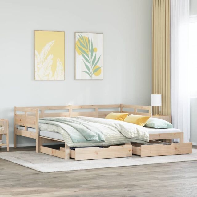 Berkfield Home Daybed with Trundle & Drawers without Mattress 90x190 cm Single in Brown - image 1