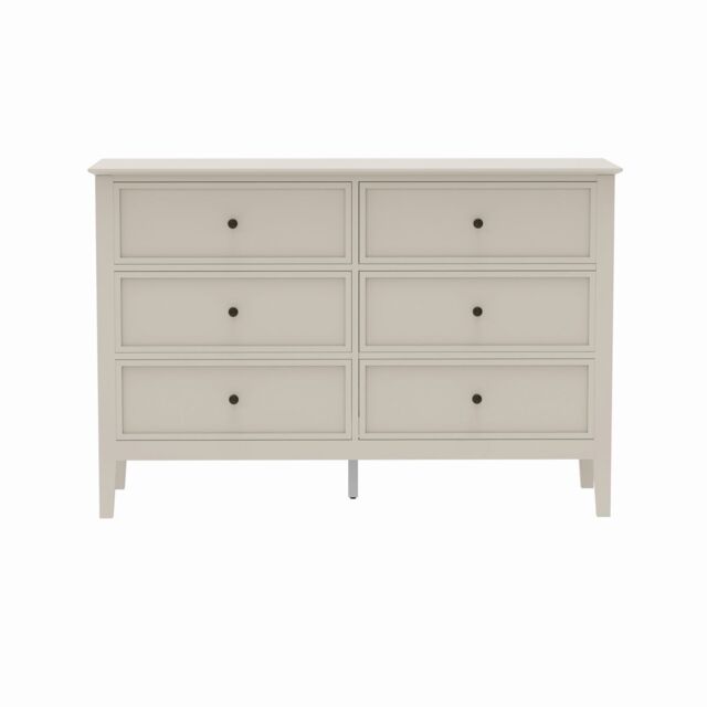Melody Maison Large 6 Drawer Chest Of Drawers & Pair Of 3 Drawer Bedside Tables - Rowley Pale Cream Range - image 1