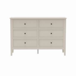 Melody Maison Large 6 Drawer Chest Of Drawers & Pair Of 3 Drawer Bedside Tables - Rowley Pale Cream Range - thumbnail 1