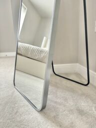 Downton Interiors Stunning Silver Rectangular Metal Frame Wall or Floor Standing Dressing Mirror 145cm x 45cm - Soho Collection - Size: XL - thumbnail 5