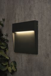 BHS Lighting Zak 16cm Square Outdoor Wall Light in Dark Grey - thumbnail 4