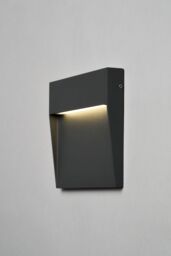 BHS Lighting Zak 16cm Square Outdoor Wall Light in Dark Grey - thumbnail 1
