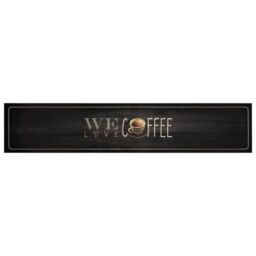Berkfield Home Kitchen Rug Washable Coffee Text 60x300 cm Velvet in Black - thumbnail 2