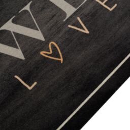 Berkfield Home Kitchen Rug Washable Coffee Text 60x300 cm Velvet in Black - thumbnail 3