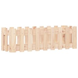 Berkfield Home Garden Raised Bed with Fence Design 100x30x30 cm Solid Wood Pine in Brown - Size: 100 x 30 x 30 cm - thumbnail 2