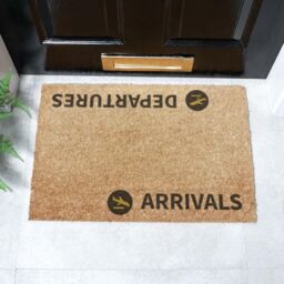 Artsy Mats Arrivals & Departures Doormat (60 x 40cm) in Brown - Size: 40 cm x 60 cm - thumbnail 1
