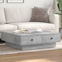 Berkfield Home Coffee Table Concrete Grey 90x90x28 cm Engineered Wood - Size: 90 x 90 x 28 cm - thumbnail 2