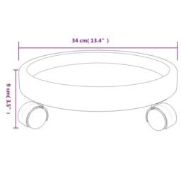 Berkfield Home Plant Trolleys with Wheels 2 pcs Grey Diameter 34 cm 35 kg - thumbnail 9