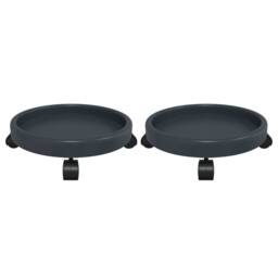 Berkfield Home Plant Trolleys with Wheels 2 pcs Grey Diameter 34 cm 35 kg - thumbnail 3