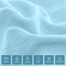 Pamposh Pre Washed Microfibre Duvet Cover Sets in Baby Blue - Size: Super King - thumbnail 7
