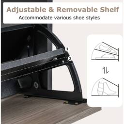 Costway Slim Hidden Narrow Shoe Organizer Cabinet with Open Storage-Black in Black - thumbnail 3