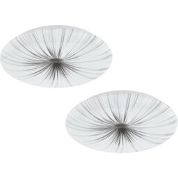 Loops 2 PACK Wall Flush Ceiling Light Colour White Shade White Silver Plastic LED 24W - thumbnail 1