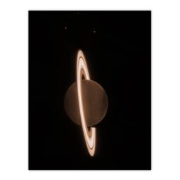 "Artery8 Wall Art Print NASA James Webb Space Telescope Saturns Rings Shine Planet Bedroom Decor Poster in Black - Size: W12"" x H16""" - thumbnail 1