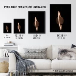 "Artery8 Wall Art Print NASA James Webb Space Telescope Saturns Rings Shine Planet Bedroom Decor Poster in Black - Size: W12"" x H16""" - thumbnail 3