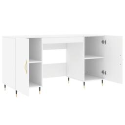 Berkfield Home Elegant Desk White 140x50x75 cm Engineered Wood - Size: 140 x 50 x 75 cm - thumbnail 5