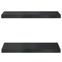 Berkfield Home Wall Shelves 2 pcs 50x23.5x3 cm Black Stainless Steel - thumbnail 5