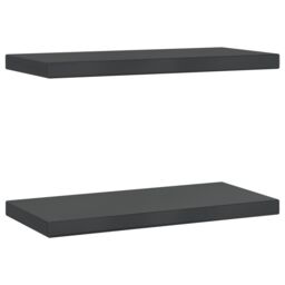 Berkfield Home Wall Shelves 2 pcs 50x23.5x3 cm Black Stainless Steel - thumbnail 2