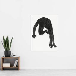 "Artery8 Man muscles Anatomical silhouette study Stolk Wall Art Poster Print in White - Size: W12"" x H16""" - thumbnail 4