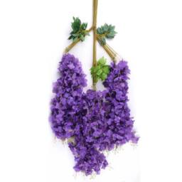 FLAVORA 12x Dark Purple Artificial Wisteria Hanging Silk Vine - Size: 0.6m2 - thumbnail 5