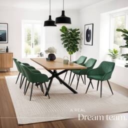 tectake Dining Chair Marilyn Set Of 6 - Dark Green / Black - Size: 6 Pack - thumbnail 8