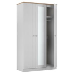 Ready Assembled 2 U Cumbria Tall Triple Mirror Wardrobe (Ready Assembled) in Mid Grey - Size: Large - thumbnail 7