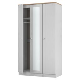 Ready Assembled 2 U Cumbria Tall Triple Mirror Wardrobe (Ready Assembled) in Mid Grey - Size: Large - thumbnail 6