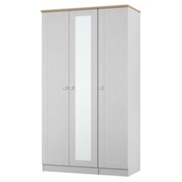 Ready Assembled 2 U Cumbria Tall Triple Mirror Wardrobe (Ready Assembled) in Mid Grey - Size: Large - thumbnail 4