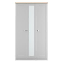 Ready Assembled 2 U Cumbria Tall Triple Mirror Wardrobe (Ready Assembled) in Mid Grey - Size: Large - thumbnail 2