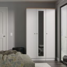 Ready Assembled 2 U Cumbria Tall Triple Mirror Wardrobe (Ready Assembled) in Mid Grey - Size: Large - thumbnail 1