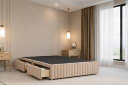 "Nexus Mattresses Ltd Verona Plush Divan 2 Drawers Foot-End 12""Footboard 54""Headboard in Stone - Size: Small Double" - thumbnail 6
