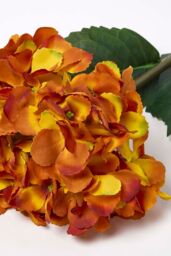 Homescapes Artificial Orange Hydrangea Stem, 81 cm - thumbnail 3