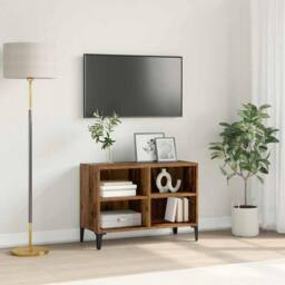 Berkfield Home Rustic Entertainment Unit Old Wood Particle board Medium Storage in Brown - thumbnail 2