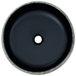 Berkfield Home Countertop Basin Black & Grey Round Œ¶41x14 cm Ceramic - Size: 41x14 cm - thumbnail 4