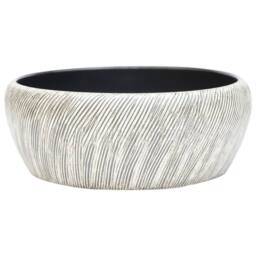 Berkfield Home Countertop Basin Black & Grey Round Œ¶41x14 cm Ceramic - Size: 41x14 cm - thumbnail 1