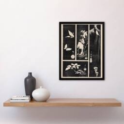 Artery8 Utagawa Hiroshige Framed Wall Art Print Nature Vintage Harimaze Sheet in Black - Size: A4 - thumbnail 2