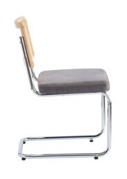 Nordlys Set of 2 Industrial Metal Cane Rattan Dining Chairs in Black - thumbnail 5