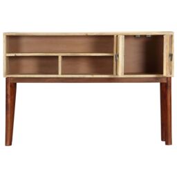Berkfield Home Console Table 115x30x76 cm Solid Rough Mango Wood in Brown - Size: 115 x 30 x 76 cm - thumbnail 4