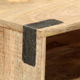Berkfield Home Console Table 115x30x76 cm Solid Rough Mango Wood in Brown - Size: 115 x 30 x 76 cm - thumbnail 5