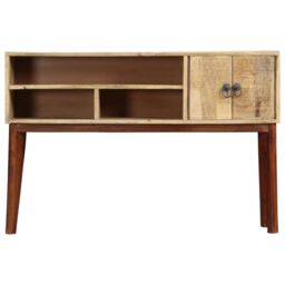 Berkfield Home Console Table 115x30x76 cm Solid Rough Mango Wood in Brown - Size: 115 x 30 x 76 cm - thumbnail 2