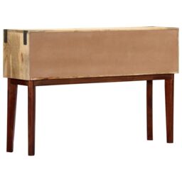 Berkfield Home Console Table 115x30x76 cm Solid Rough Mango Wood in Brown - Size: 115 x 30 x 76 cm - thumbnail 3