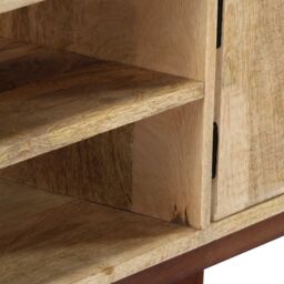 Berkfield Home Console Table 115x30x76 cm Solid Rough Mango Wood in Brown - Size: 115 x 30 x 76 cm - thumbnail 6