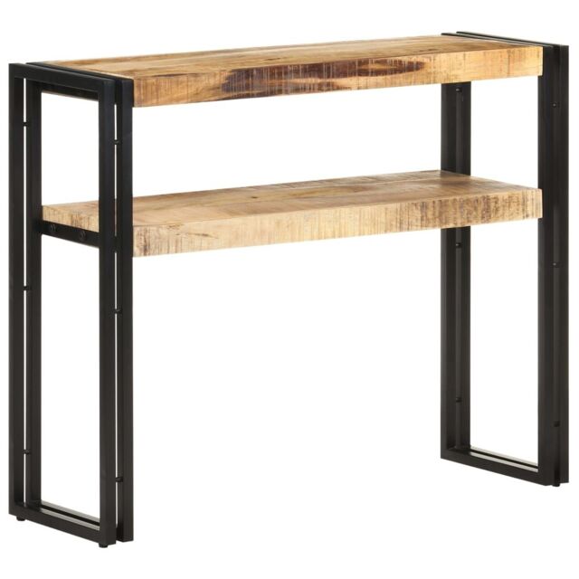Berkfield Home Console Table 90x30x75 cm Rough Mango Wood in Brown - Size: 90 x 30 x 75 cm - image 1